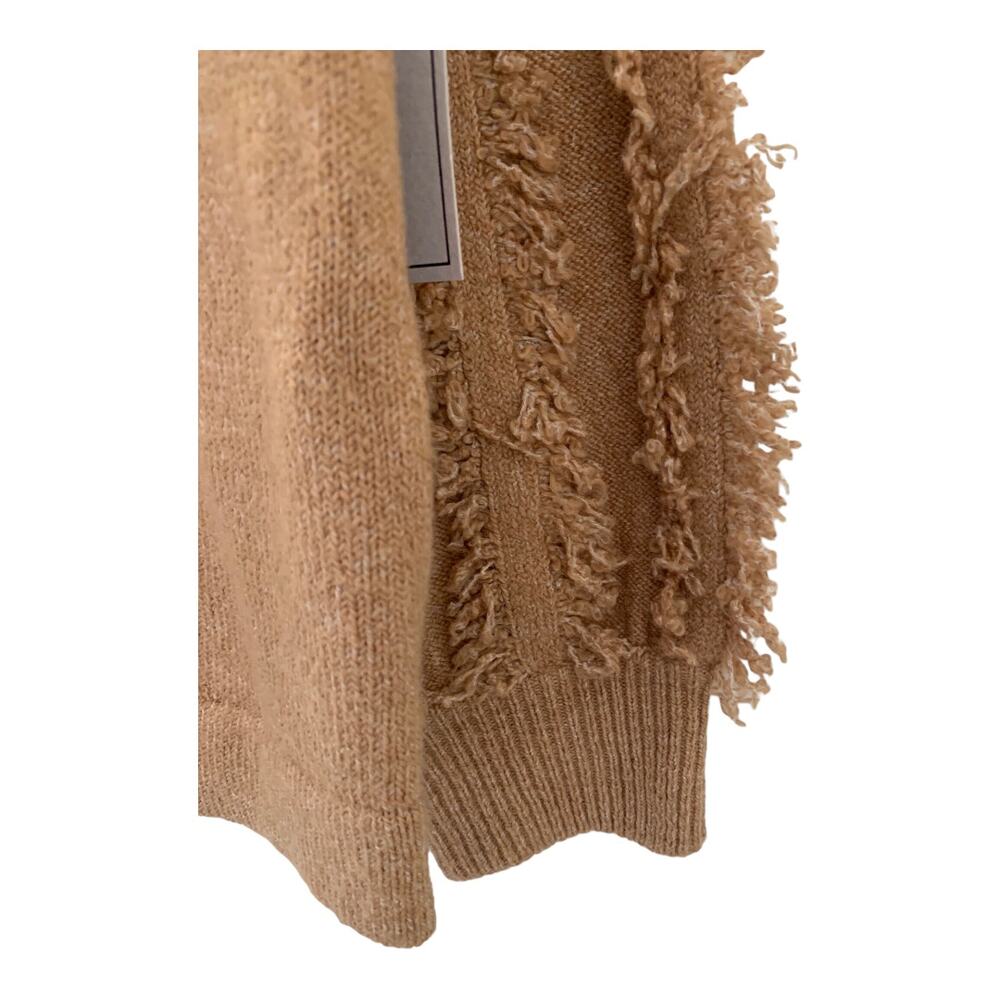 NWT 1.State Boho Wild Thing Crew Neck Fringe Sleeves Sweater In Brown Small - Picture 4 of 12